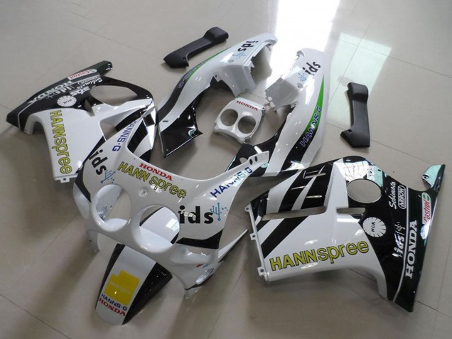 1988-1989 White Yellow Glossy Black Hannspree Honda CBR250RR MC19 Motorcycle Fairings Canada