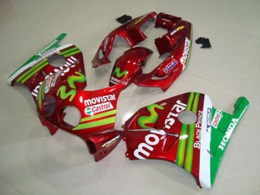 1990-1998 Red White Green MoviStar Honda CBR250RR MC22 Motorcycle Fairings Canada