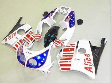1990-1998 White Red Blue Star Alice Honda CBR250RR MC22 Motorcycle Fairings Canada