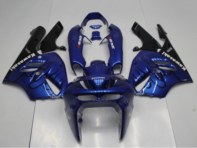 1994-1997 Blue Black Flame Kawasaki ZX9R Motorcycle Fairings Canada