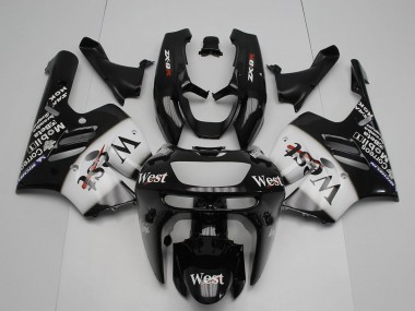 1994-1997 Glossy Black White West Kawasaki ZX9R Motorcycle Fairings Canada