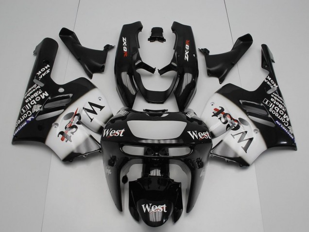 1994-1997 Glossy Black White West Kawasaki ZX9R Motorcycle Fairings Canada