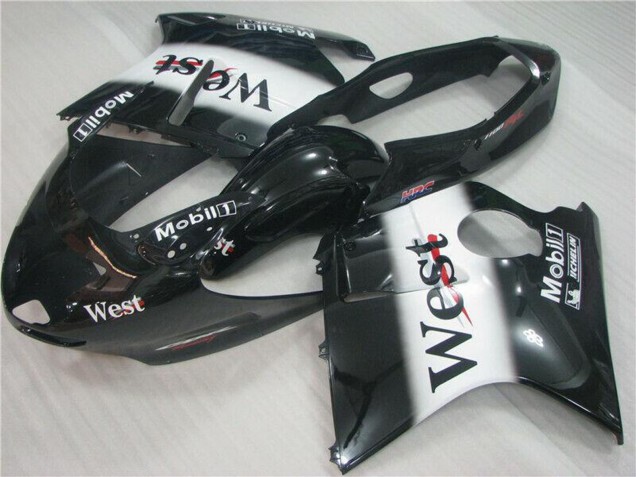 1996-2007 Glossy Black White West Honda CBR1100XX Motorcycle Fairings Canada