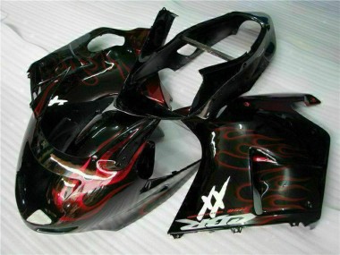1996-2007 Glossy Black Red Flame Honda CBR1100XX Abs Motorcycle Fairing Canada