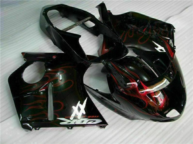 1996-2007 Glossy Black Red Flame Honda CBR1100XX Abs Motorcycle Fairing Canada