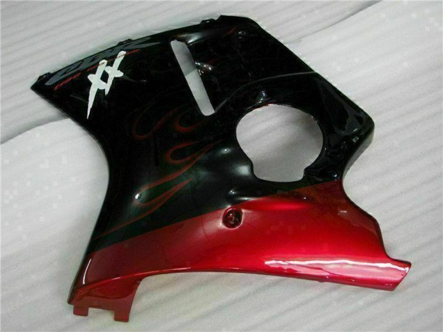 1996-2007 Glossy Black Red Flame Honda CBR1100XX Abs Motorcycle Fairing Canada