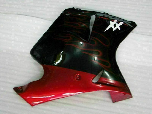 1996-2007 Glossy Black Red Flame Honda CBR1100XX Abs Motorcycle Fairing Canada