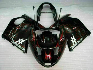1996-2007 Glossy Black Red Flame Honda CBR1100XX Abs Motorcycle Fairing Canada
