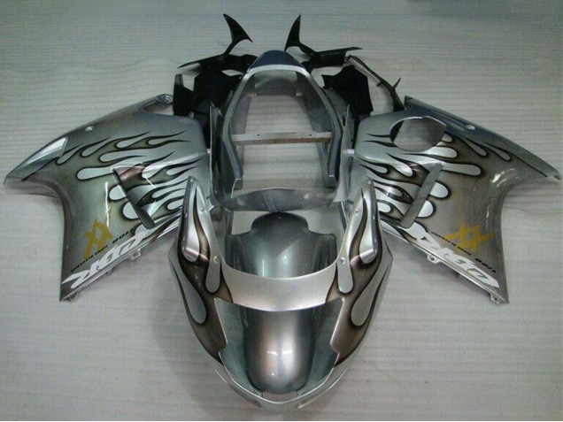 1996-2007 Silver Black Flame Honda CBR1100XX Motorcycle Fairing Canada