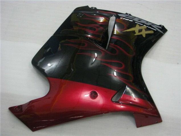 1996-2007 Glossy Black Red Flame Honda CBR1100XX Abs Motorcycle Fairings Canada