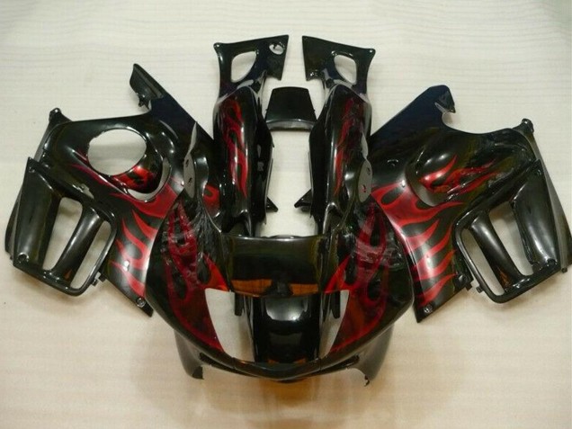 1995-1996 Glossy Black Red Flame Honda CBR600 F3 Motorcycle Fairings Canada