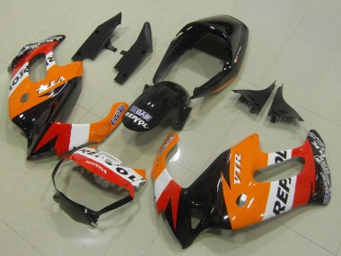 1997-2005 Orange White Red Glossy Black Repsol Honda VTR1000F Motorcycle Fairings Canada