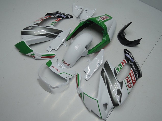 1997-2005 White Green Glossy Black Castrol Honda VTR1000F Motorcycle Fairings Canada