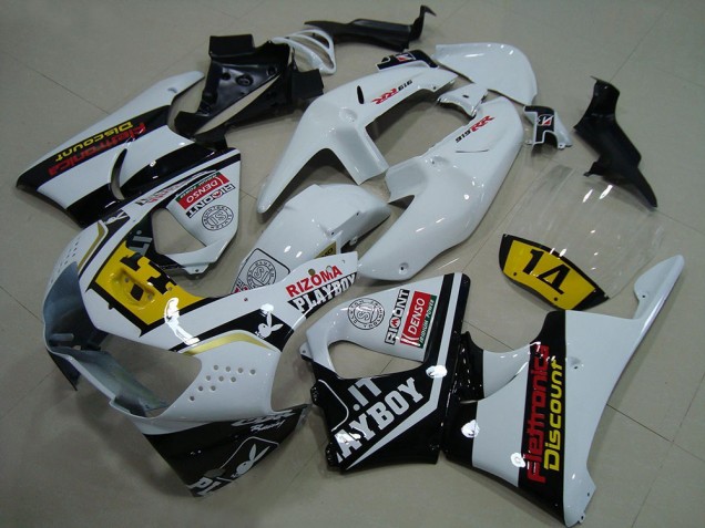 1998-1999 White Yellow Glossy Black Playboy 14 Honda CBR900RR 919 Motorcycle Fairings Canada