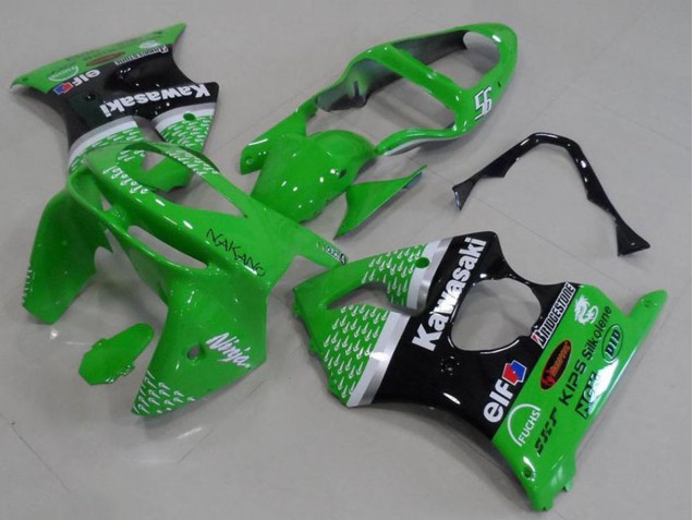1998-1999 Green White Silver Glossy Black Kawasaki ZX6R Motorcycle Fairings Canada