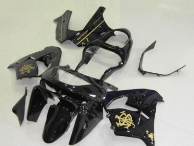 1998-1999 Glossy Black Gold Jw Kawasaki ZX9R Motorcycle Fairings Canada