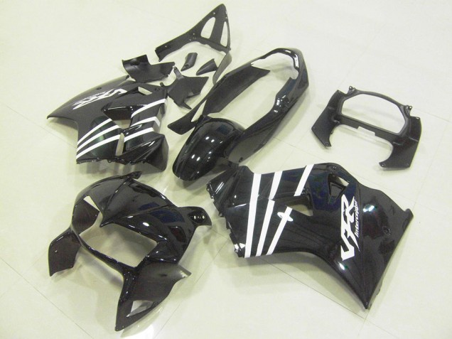 1998-2001 Glossy Black White Stripe Honda VFR 800 Motorcycle Fairings Canada
