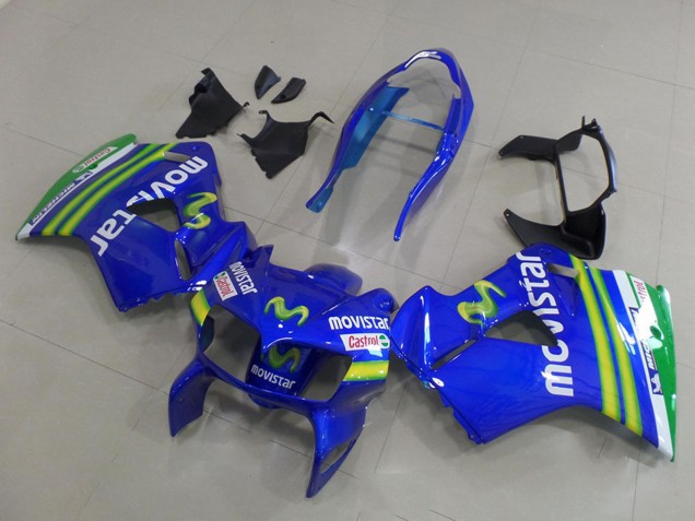 1998-2001 Blue Green White MoviStar Honda VFR 800 Motorcycle Fairings Canada