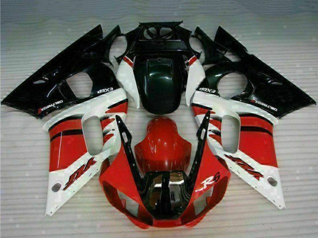 1998-2002 White Red Glossy Black Yamaha YZF R6 Motorcycle Fairing Canada