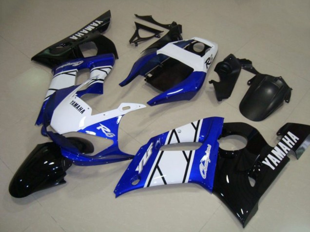 1998-2002 White Blue Glossy Black Champions Yamaha YZF R6 Motorcycle Fairings Canada