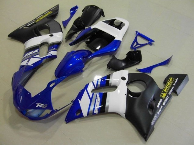 1998-2002 White Blue Matte Black Motul Michelin Yamaha YZF R6 Motorcycle Fairings Canada