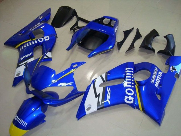 1998-2002 Blue White Yellow Go Motul Yamaha YZF R6 Motorcycle Fairings Canada