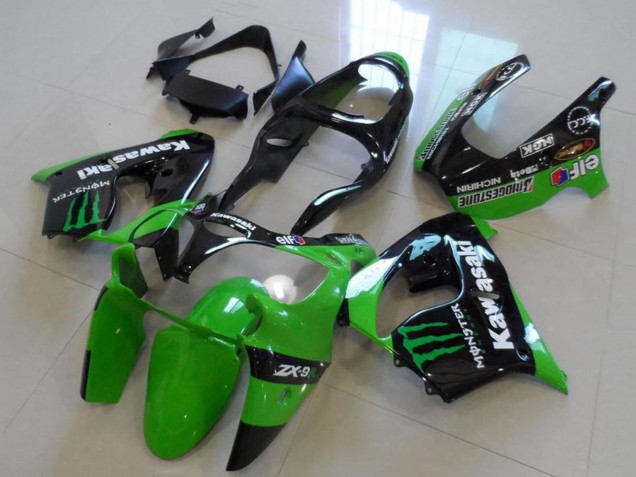 2000-2001 Glossy Black Green Monster Kawasaki ZX9R Motorcycle Fairings Canada