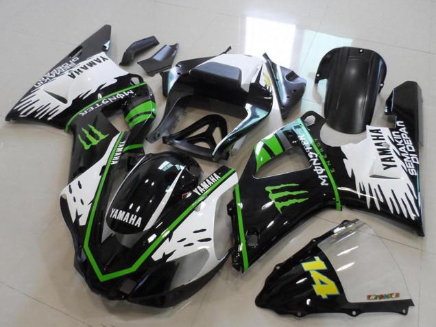 2000-2001 Glossy Black White Green Monster Yamaha YZF R1 Motorcycle Fairings Canada