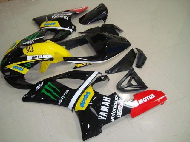 2000-2001 Glossy Black Yellow White Red Monster Motul Yamaha YZF R1 Motorcycle Fairings Canada
