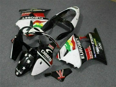 2000-2002 White Red Yellow Green Glossy Black Star EuroBet Kawasaki ZX6R Motorcycle Fairings Canada