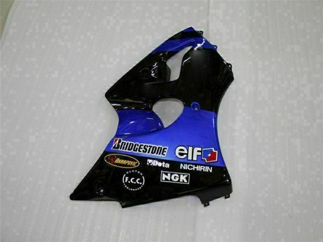 2000-2002 Blue Glossy Black Elf Bridgestone Kawasaki ZX6R Motorcycle Fairings Canada