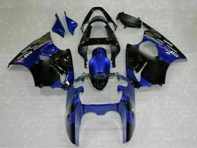 2000-2002 Blue Glossy Black Elf Bridgestone Kawasaki ZX6R Motorcycle Fairings Canada