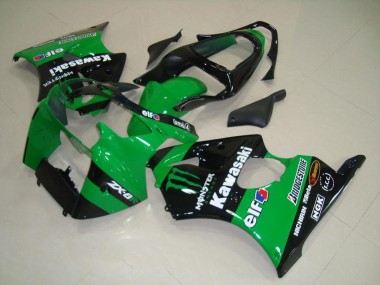 2000-2002 Green Glossy Black Monster Kawasaki ZX6R Motorcycle Fairings Canada