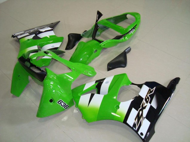 2000-2002 Green White Black 636 Kawasaki ZX6R Motorcycle Fairings Canada