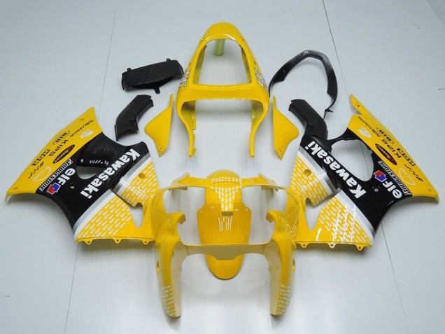 2000-2002 Yellow White Black Elf Bridgestone Kawasaki ZX6R Motorcycle Fairings Canada
