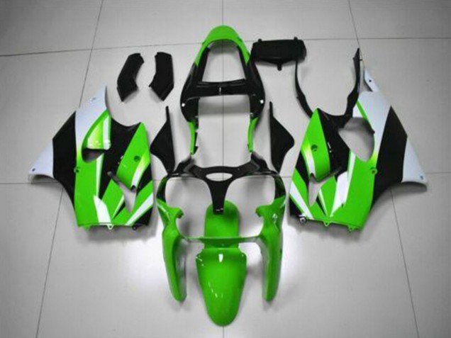 2000-2002 Green White Black Kawasaki ZX6R Motorcycle Fairing Kits Canada