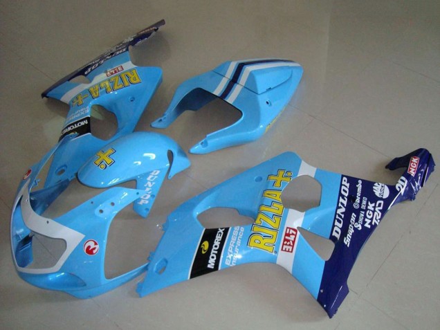 2000-2002 Light Blue Yellow Black White Yellow Rizla Suzuki GSXR 1000 Motorcycle Fairings Canada