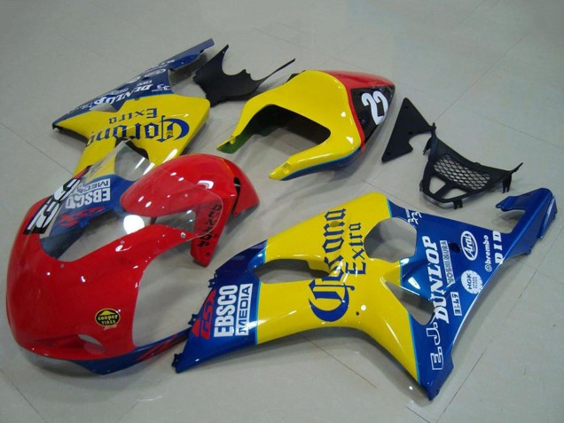 2000-2002 Yellow Red Blue Corona Racing Suzuki GSXR 1000 Motorcycle Fairings Canada