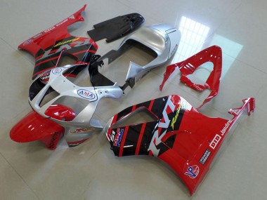 2000-2006 Silver Red Glossy Black Stripe Honda VTR1000 Motorcycle Fairings Canada