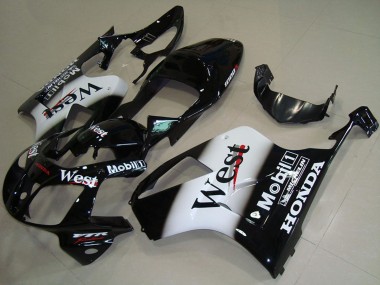 2000-2006 Glossy Black White West Honda VTR1000 Motorcycle Fairings Canada
