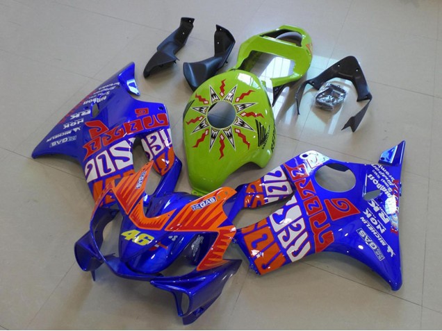 2001-2003 Yellow Blue Orange Rossi 46 Honda CBR600 F4i Motorcycle Fairings Canada