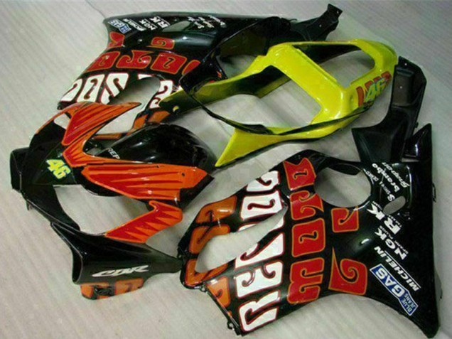 2001-2003 Yellow Orange Glossy Black Rossi 46 Honda CBR600 F4i Motorcycle Fairings Canada