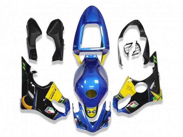 2001-2003 Blue Yellow Glossy Black Shark Honda CBR600 F4i Motorcycle Fairings Canada