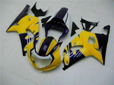 2001-2003 Yellow Dark Blue Glossy Black Suzuki GSXR 600/750 Motorcycle Fairings Canada