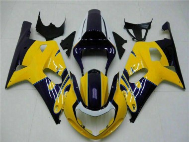 2001-2003 Yellow Dark Blue Glossy Black Suzuki GSXR 600/750 Motorcycle Fairings Canada