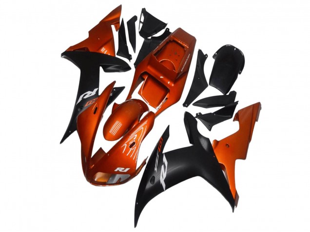 2002-2003 Orange Matte Black Yamaha YZF R1 Motorcycle Fairings Canada