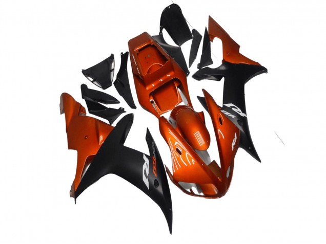 2002-2003 Orange Matte Black Yamaha YZF R1 Motorcycle Fairings Canada