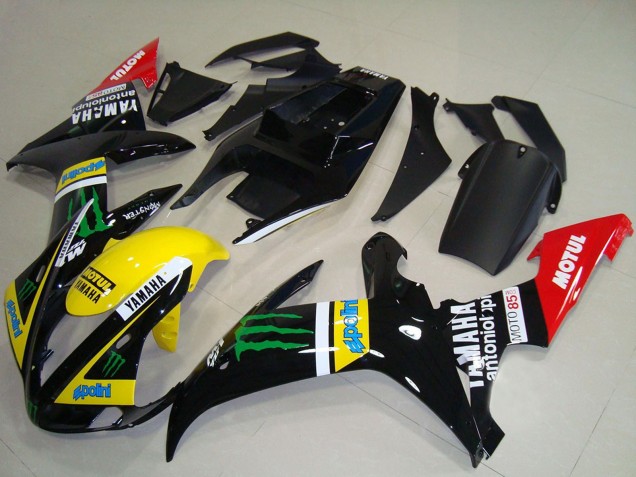 2002-2003 Glossy Black Yellow Red Green Motul Monster Yamaha YZF R1 Motorcycle Fairings Canada