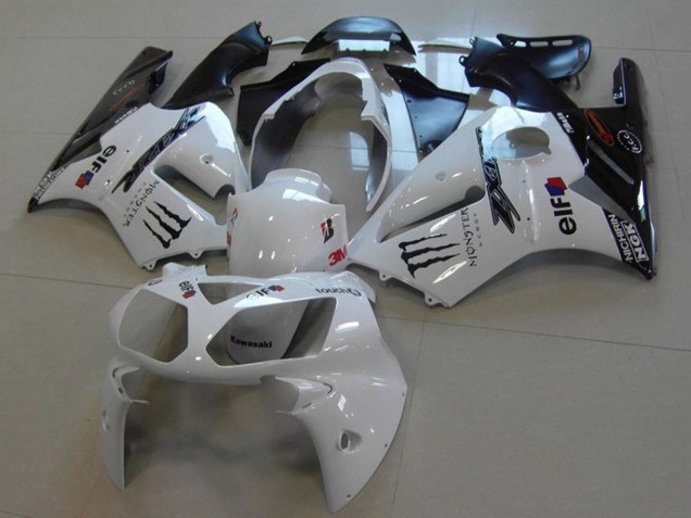 2002-2006 White Glossy Black Monster Kawasaki ZX12R Motorcycle Fairings Canada