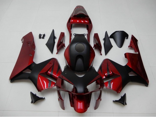2003-2004 Red Matte Black Stripe Honda CBR600RR Motorcycle Fairings Canada